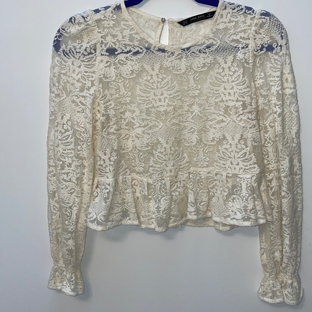 Lace peplum top